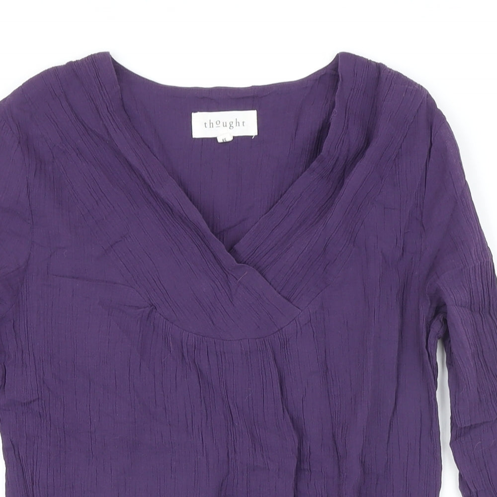 Womens UK Size 10 Thought Purple Tunic Blouse