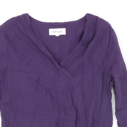Womens UK Size 10 Thought Purple Tunic Blouse
