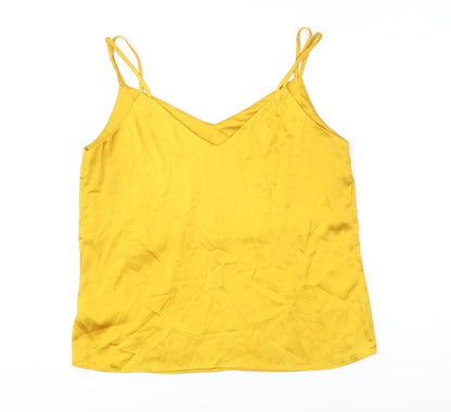 M&S Womens White Polyester Camisole Blouse Size 14 Sweetheart