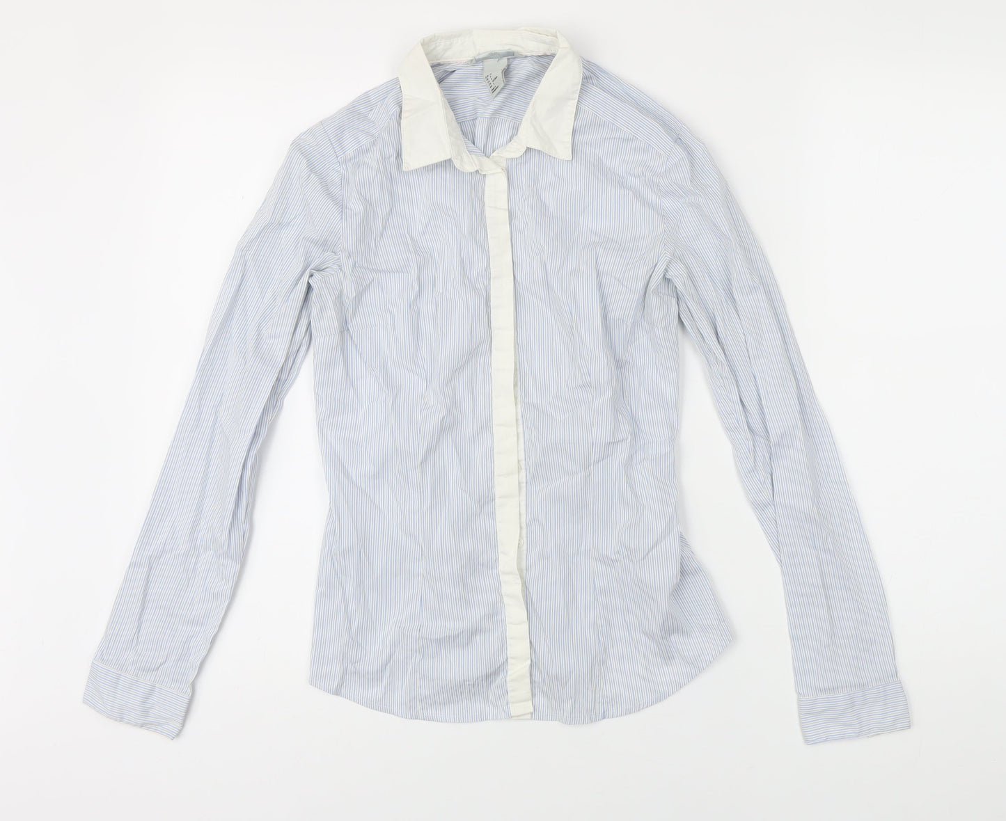 Womens UK Size 8 H&M Blue Basic Blouse