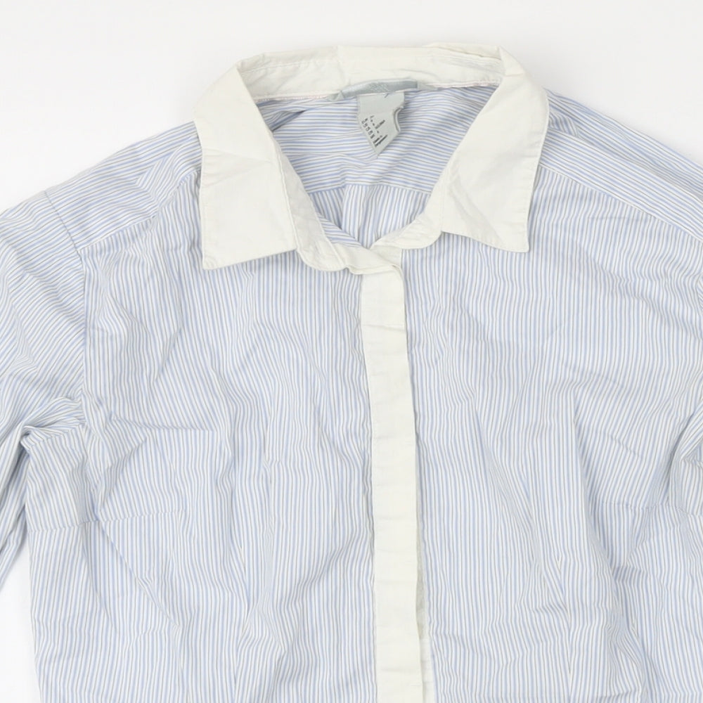 Womens UK Size 8 H&M Blue Basic Blouse