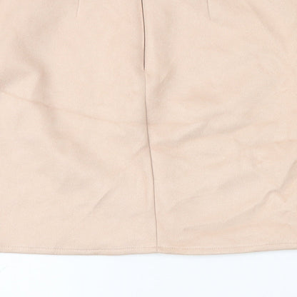 Lipsy Womens Pink Polyester Mini Skirt Size 5XL Zip - Suede effect