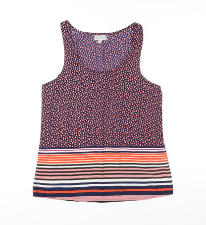 INFLUENCE Womens Multicoloured Striped Polyester Camisole Blouse Size XS Scoop Neck