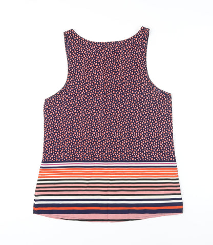 INFLUENCE Womens Multicoloured Striped Polyester Camisole Blouse Size XS Scoop Neck