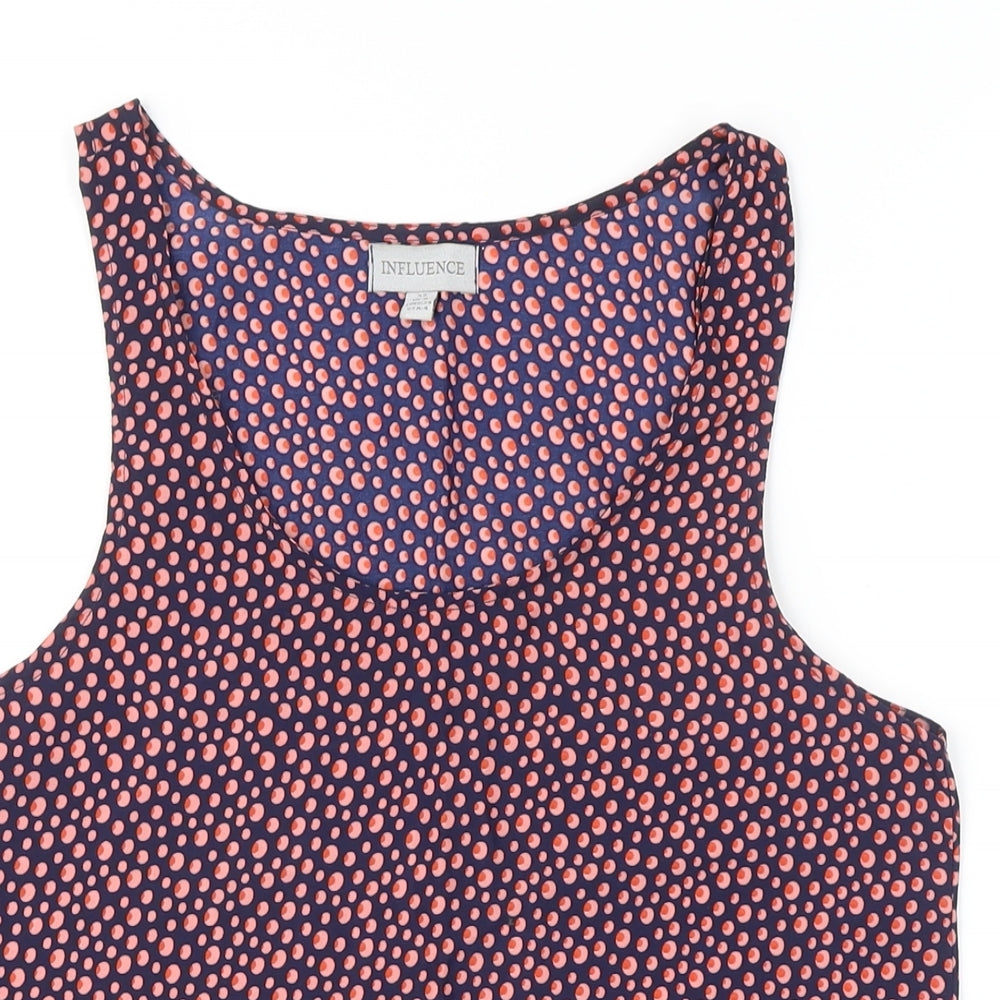 INFLUENCE Womens Multicoloured Striped Polyester Camisole Blouse Size XS Scoop Neck