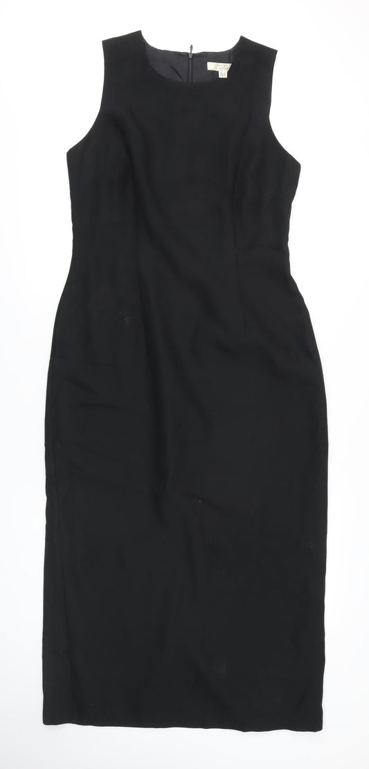 NEXT Womens Black Polyester Maxi Size 14 Boat Neck Zip