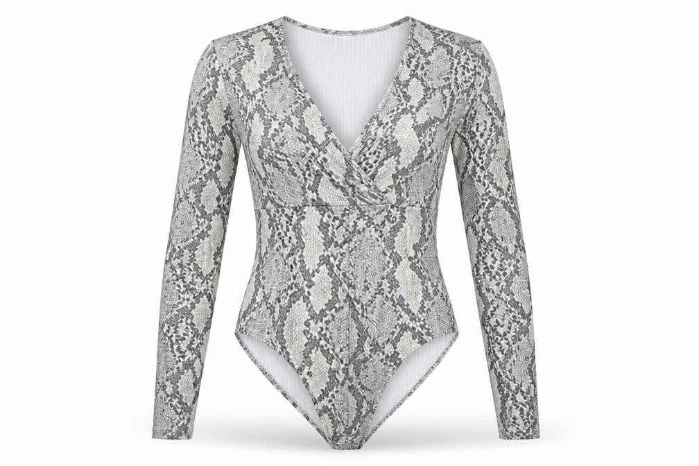 Womens UK Size L H&M One-Piece Grey Bodysuit