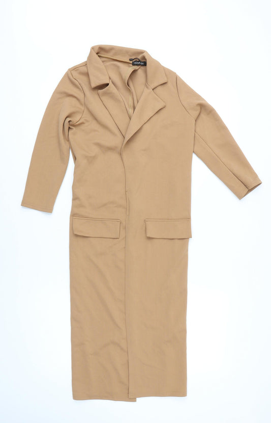 Boohoo Womens Brown Jacket Coat Size 8 - Open Back Vent