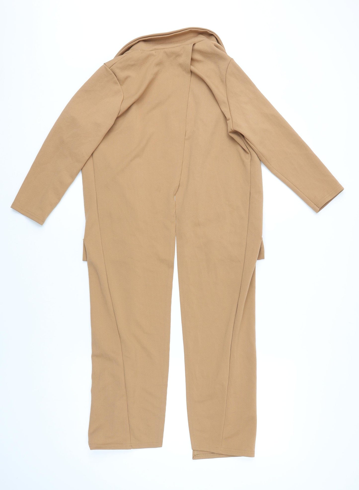 Boohoo Womens Brown Jacket Coat Size 8 - Open Back Vent