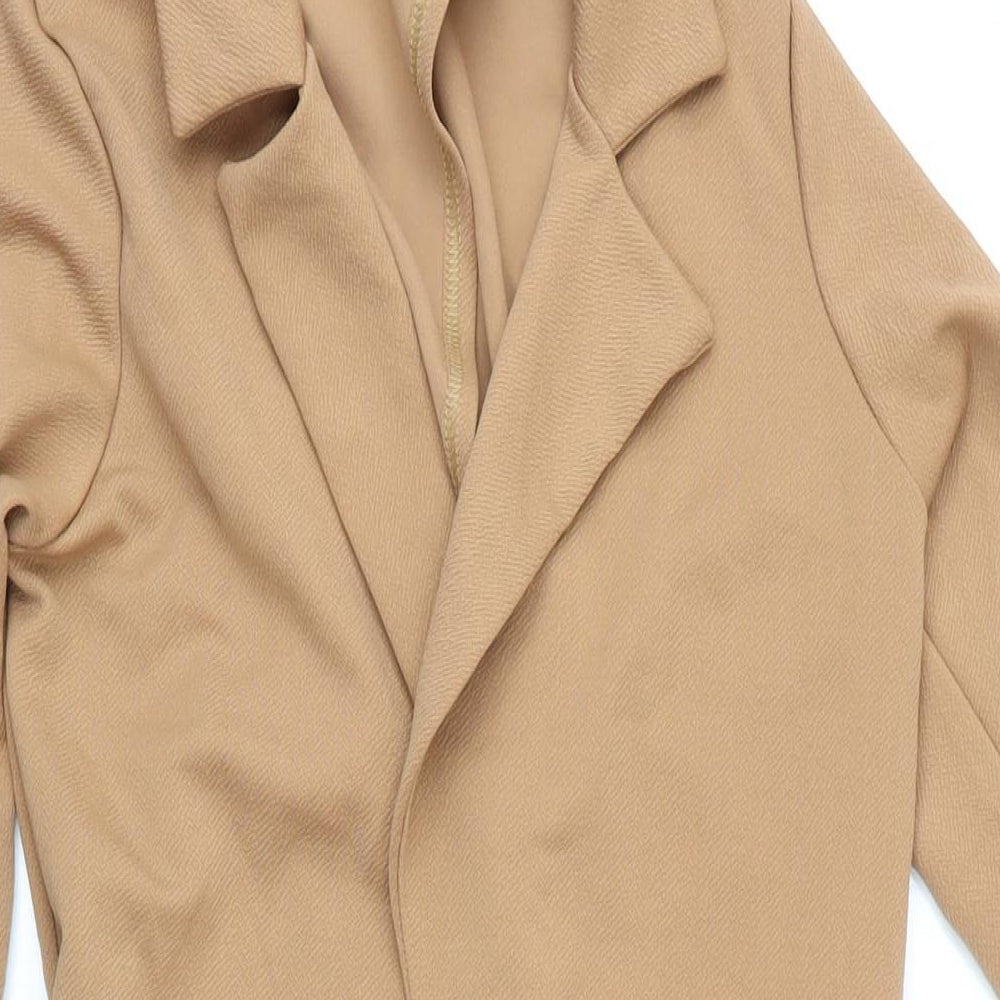 Boohoo Womens Brown Jacket Coat Size 8 - Open Back Vent