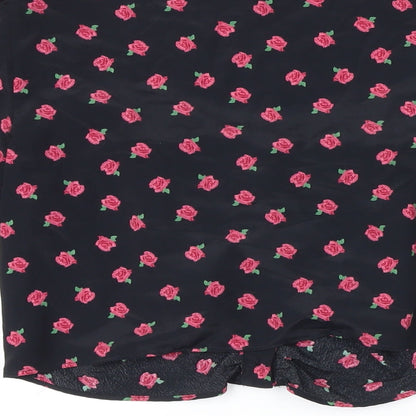 Womens UK Size 10 Topshop Black Cropped Blouse