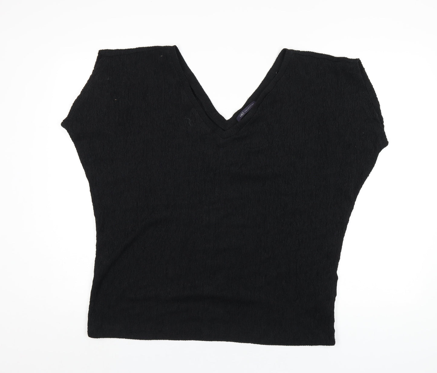 Womens UK Size 14 Marks and Spencer Black Basic T-Shirt