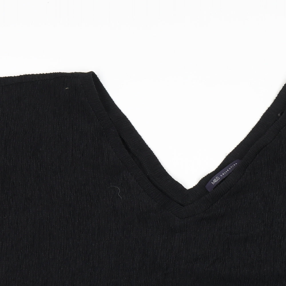 Womens UK Size 14 Marks and Spencer Black Basic T-Shirt
