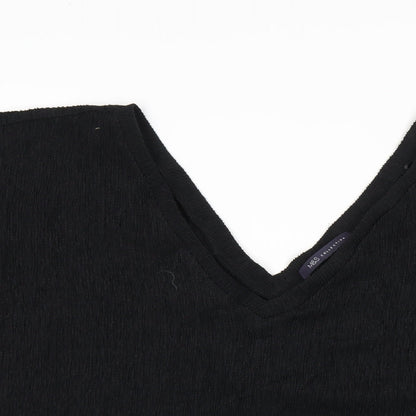 Womens UK Size 14 Marks and Spencer Black Basic T-Shirt