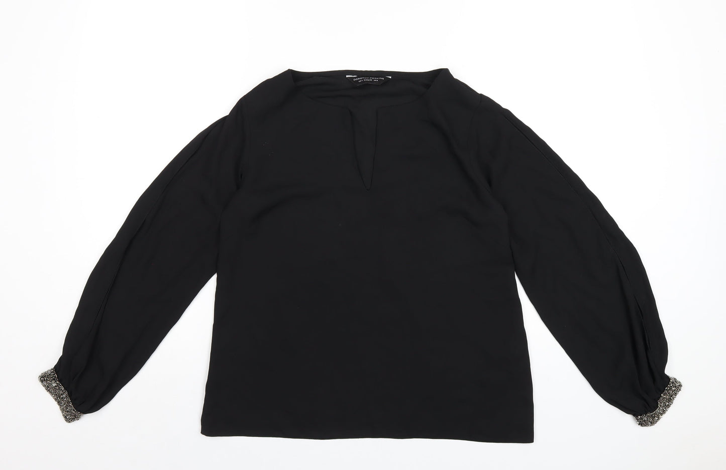 Womens UK Size 8 Dorothy Perkins Black Basic Blouse