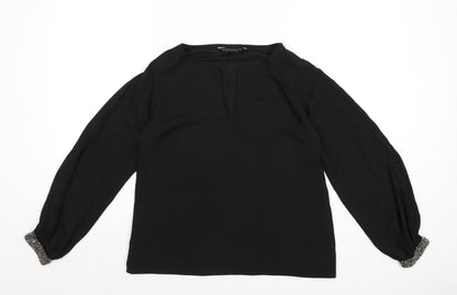 Womens UK Size 8 Dorothy Perkins Black Basic Blouse
