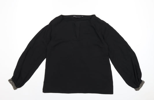 Womens UK Size 8 Dorothy Perkins Black Basic Blouse