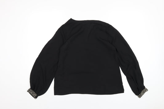 Womens UK Size 8 Dorothy Perkins Black Basic Blouse