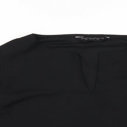 Womens UK Size 8 Dorothy Perkins Black Basic Blouse