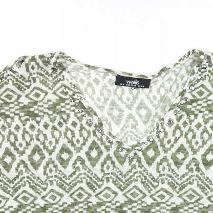 Womens UK Size S Wallis Green Basic T-Shirt