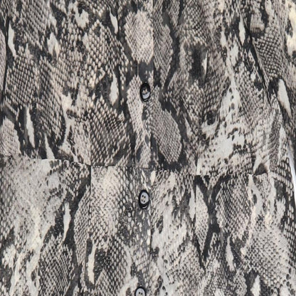 River Island Womens Grey Animal Print Polyester Shift Size 12 Collared Button