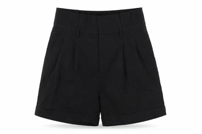 Unique 21 Womens Black Polyester Paperbag Shorts Size 10 Regular Zip