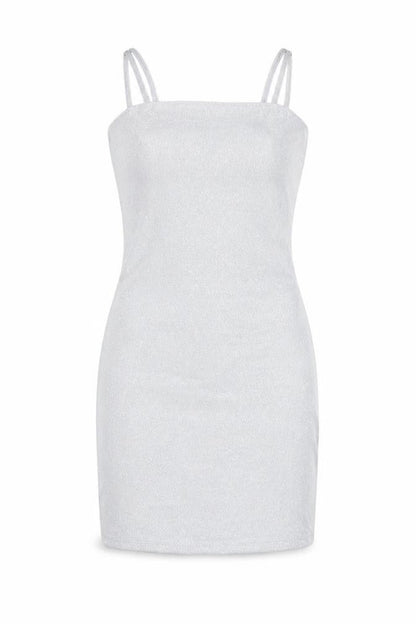 Forever 21 Womens Silver Polyester Bodycon Size S Square Neck Pullover