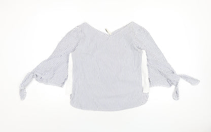 Womens UK Size S Stradivarius Blue Basic T-Shirt