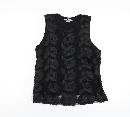 H&M Womens Black Polyester Basic Tank Size S Round Neck