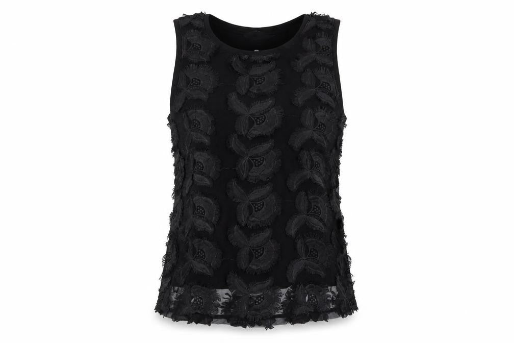 H&M Womens Black Polyester Basic Tank Size S Round Neck