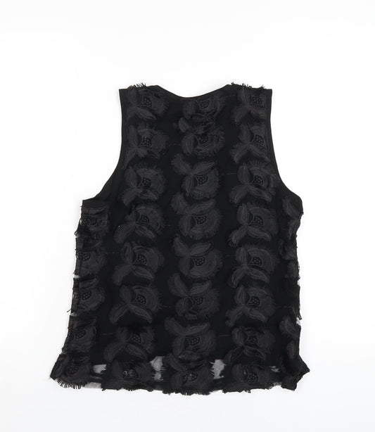 H&M Womens Black Polyester Basic Tank Size S Round Neck