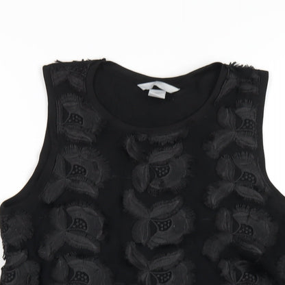 H&M Womens Black Polyester Basic Tank Size S Round Neck