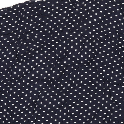 Marks and Spencer Womens Blue Polka Dot Viscose Basic Button-Up Size 20 Collared