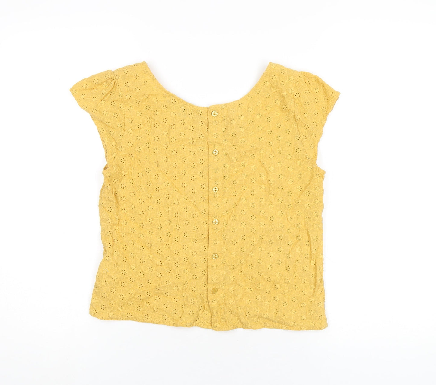 Princess Highway Womens Yellow Cotton Basic T-Shirt Size 8 Round Neck
