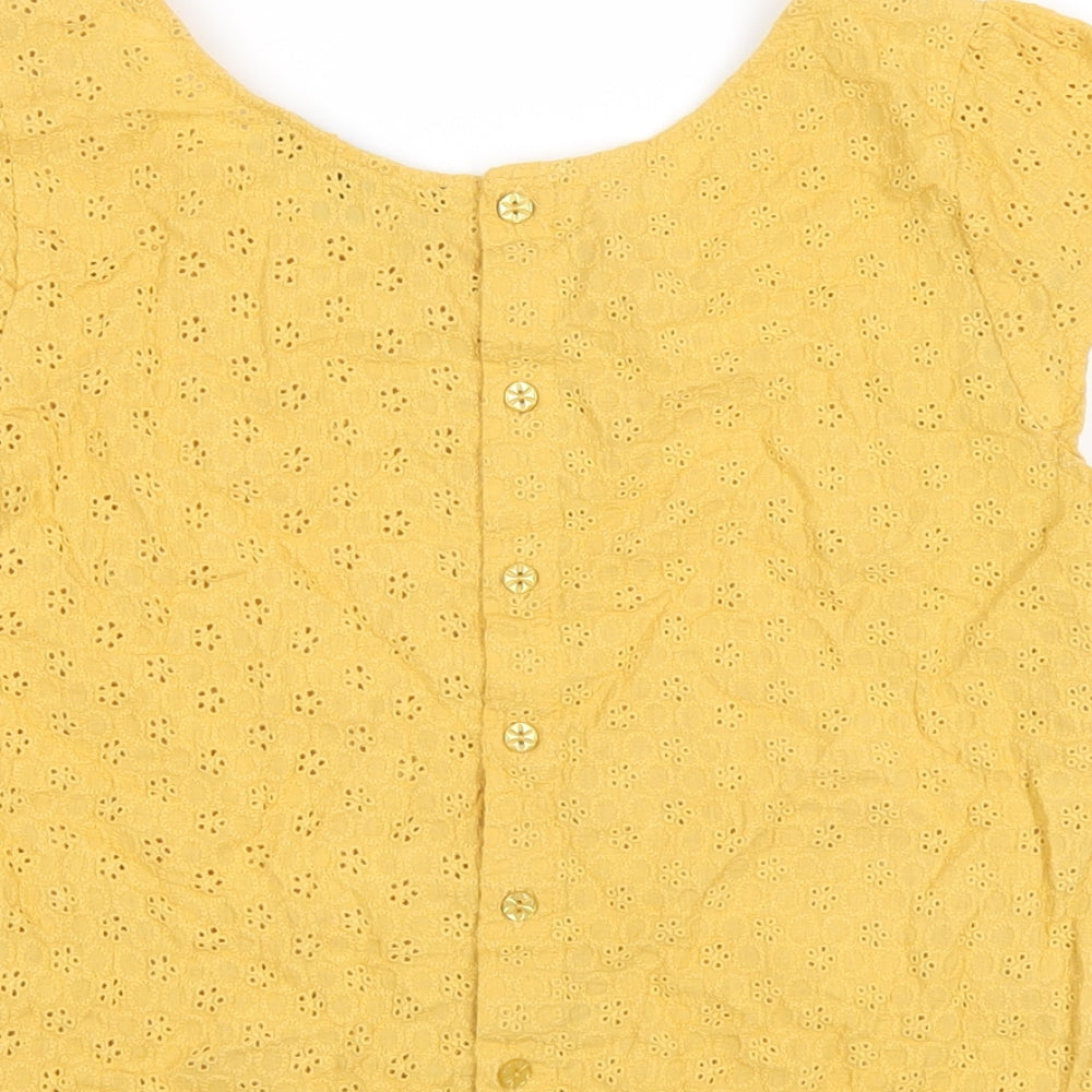Princess Highway Womens Yellow Cotton Basic T-Shirt Size 8 Round Neck