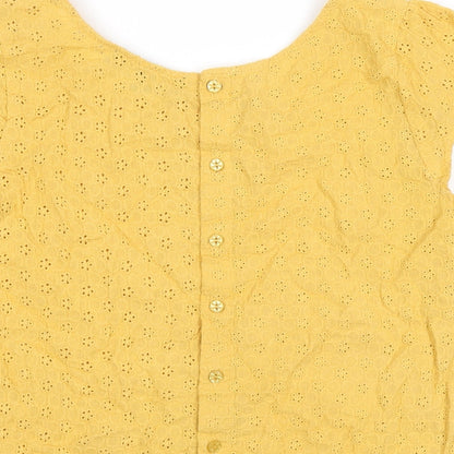 Princess Highway Womens Yellow Cotton Basic T-Shirt Size 8 Round Neck