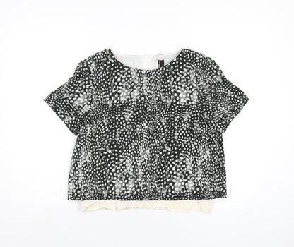 Womens UK Size 12 Topshop Black Basic T-Shirt