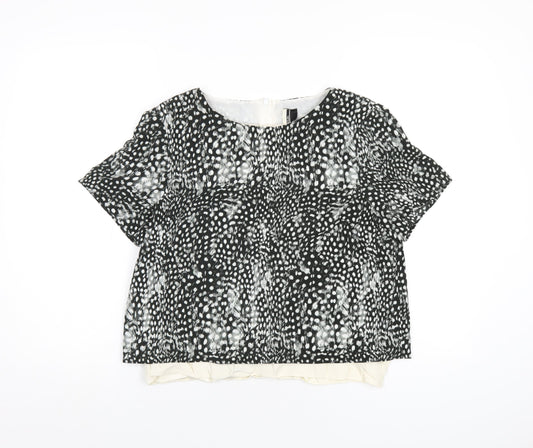 Womens UK Size 12 Topshop Black Basic T-Shirt