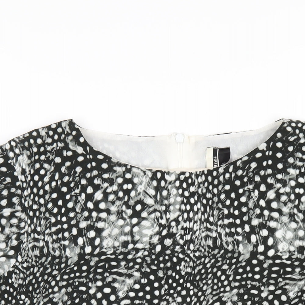 Womens UK Size 12 Topshop Black Basic T-Shirt