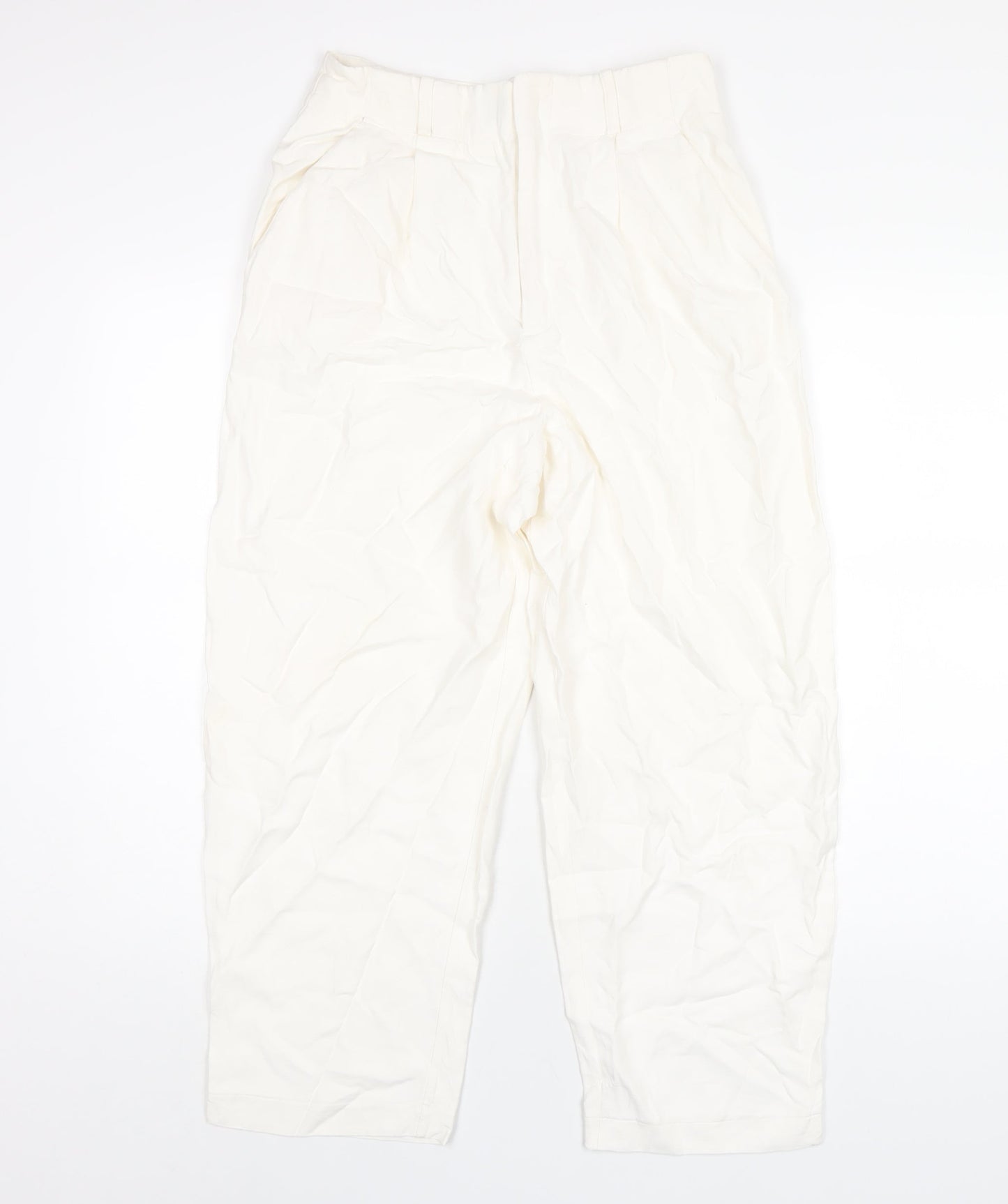 Womens UK Size S Zara Regular Fit  Ivory Trousers