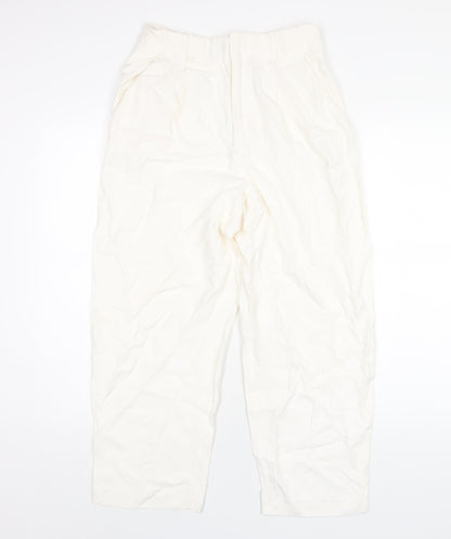 Womens UK Size S Zara Regular Fit  Ivory Trousers