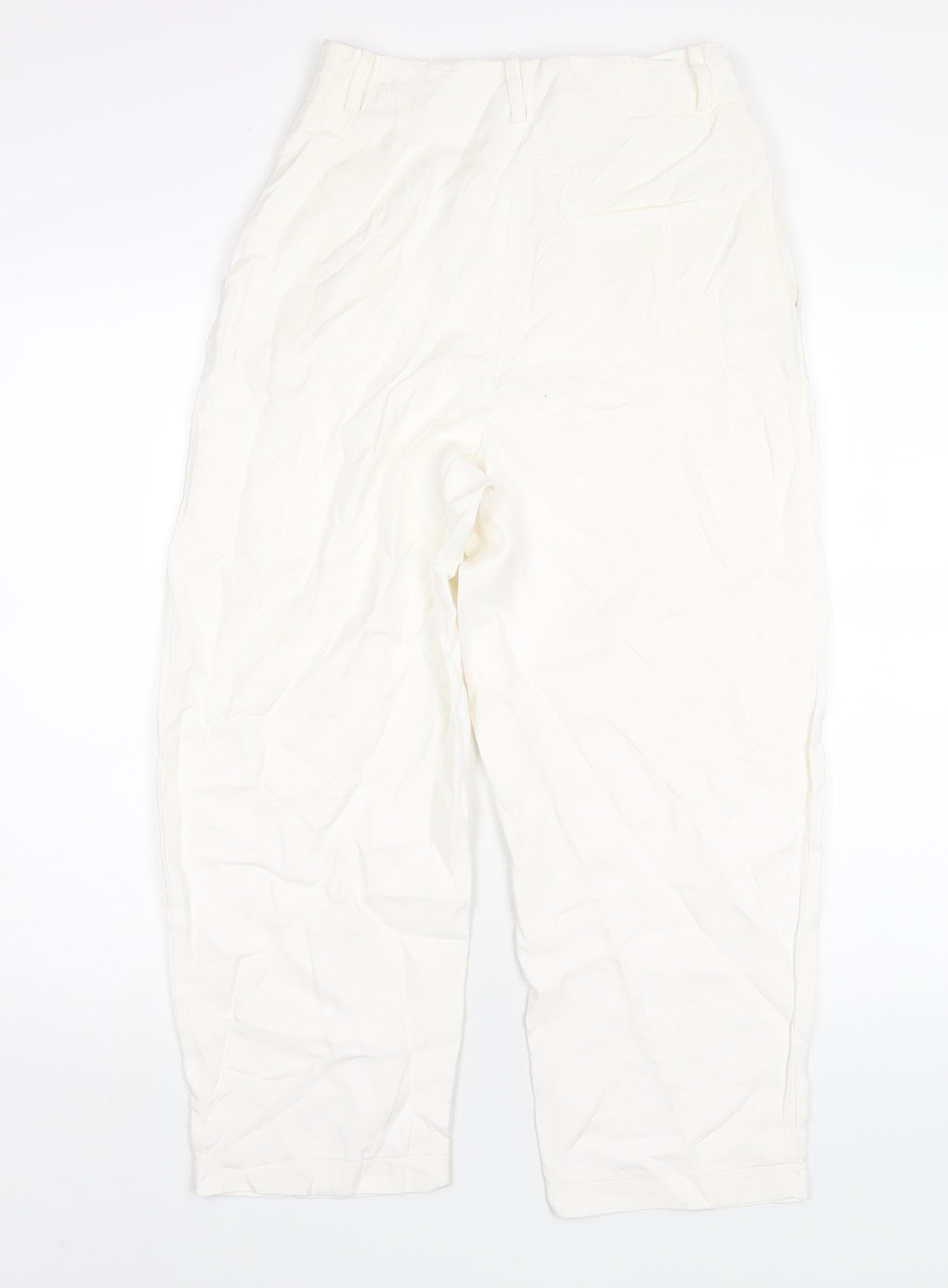 Womens UK Size S Zara Regular Fit  Ivory Trousers