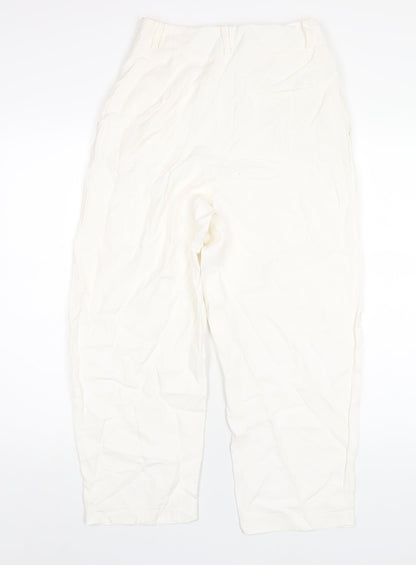 Womens UK Size S Zara Regular Fit  Ivory Trousers