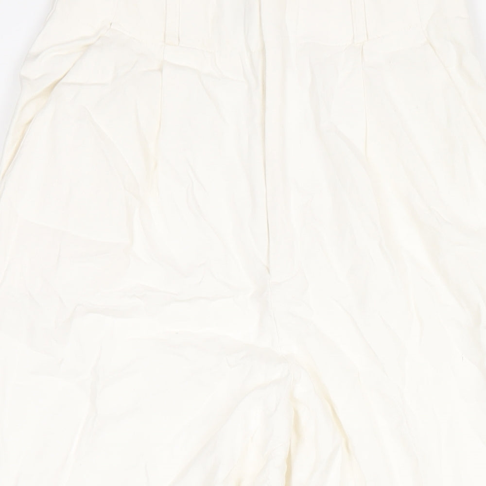 Womens UK Size S Zara Regular Fit  Ivory Trousers