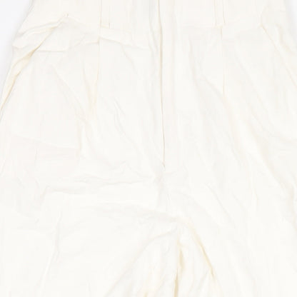 Womens UK Size S Zara Regular Fit  Ivory Trousers
