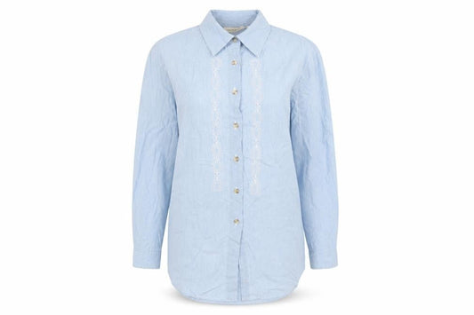 Laura Gribby Womens Blue Cotton Basic Button-Up Size 10 Collared