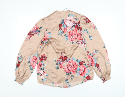 Marks & Spencer Womens Multicoloured Floral Polyester Top Pyjama Top Size 6 Button