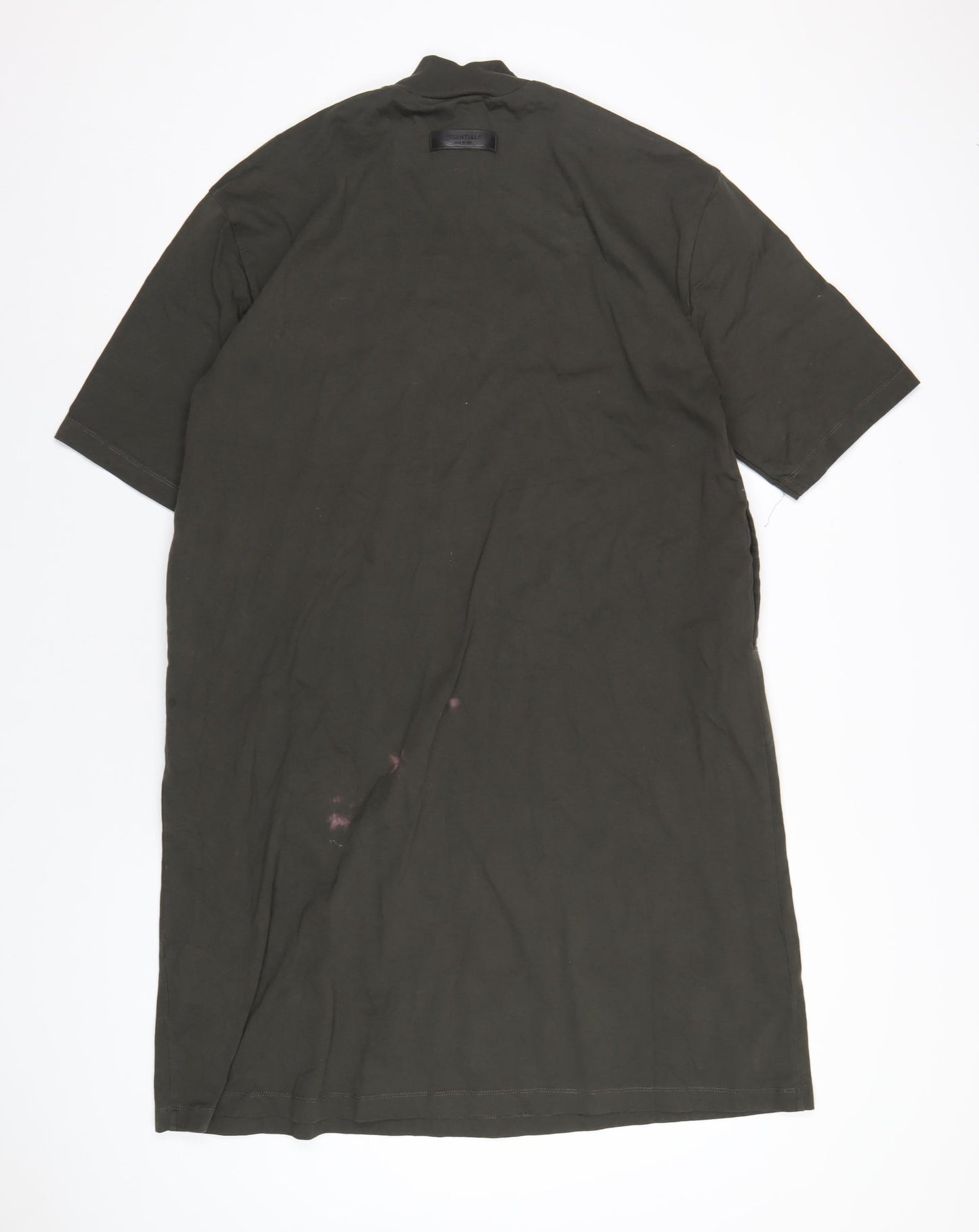 Fear of God Womens Green Cotton T-Shirt Dress Size S Mock Neck Pullover