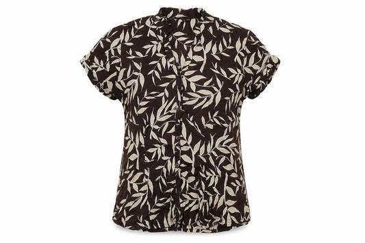 Womens UK Size 10 E-vie Brown Basic Button-Up