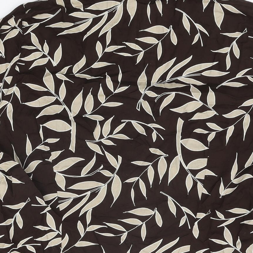 Womens UK Size 10 E-vie Brown Basic Button-Up